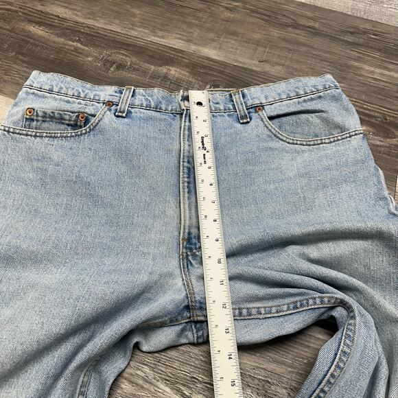 Vintage 90s Levis 550 Light Wash Blue Mens 38x32 Relaxed Taper Jeans Red Tab USA - Picture 10 of 12